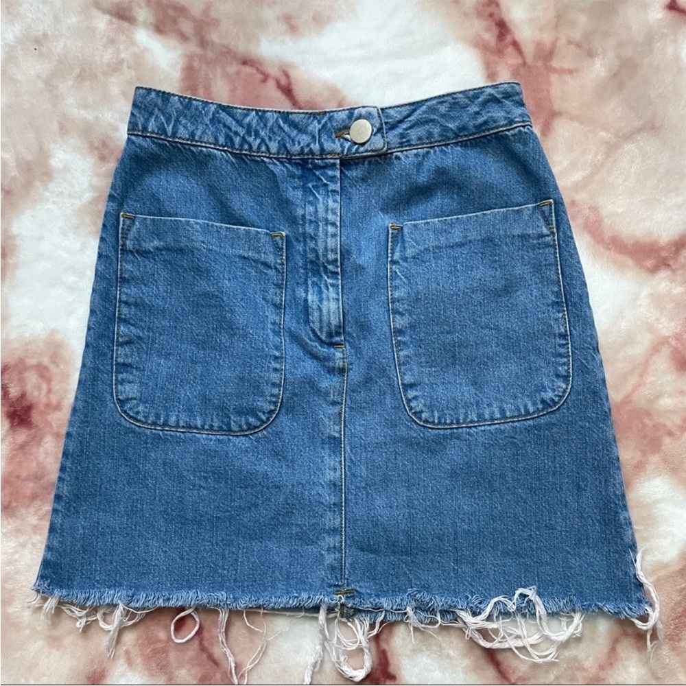 ASOS Denim High waist Skirt With Front Pockets